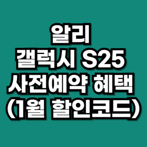 알리 갤럭시 S25 사전예약 혜택 (1월 할인코드)