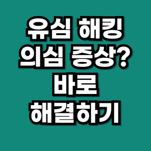 혹시 유심 해킹 비슷한 증상 있는지 확인
