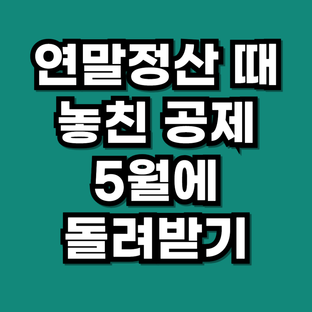 연말정산 때 놓친 공제, 5월 종합소득세 신고로 찾는 법