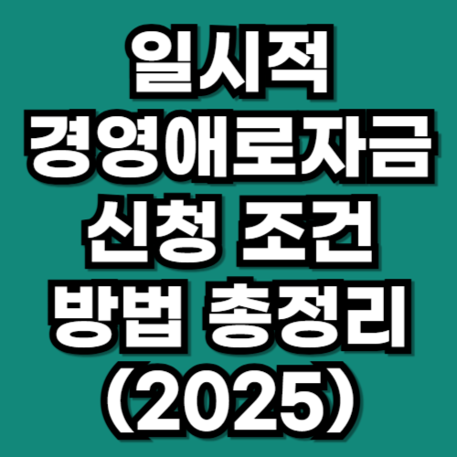 일시적경영애로자금, 2025년 신청 조건, 방법 총정리