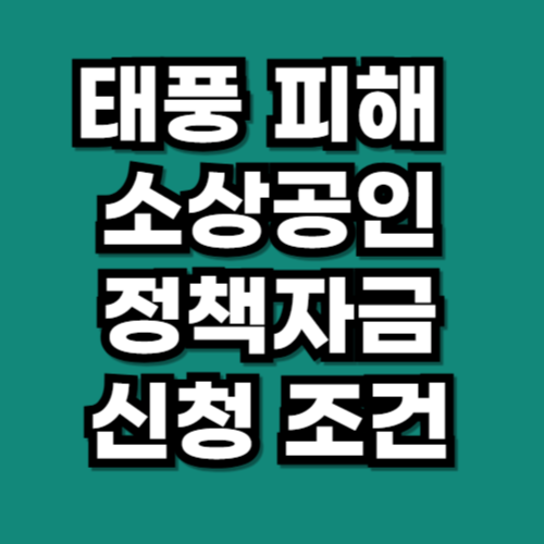12호 태풍 링링 소상공인 정책자금 신청조건