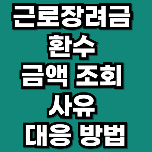 근로장려금 환수 금액 조회 사유, 대응 방법