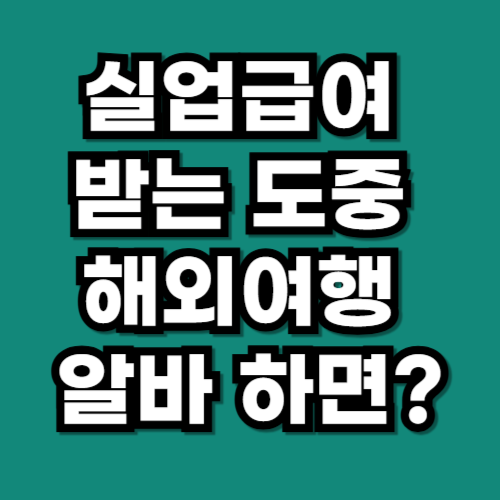 실업급여 받는 도중 해외여행 알바 하면
