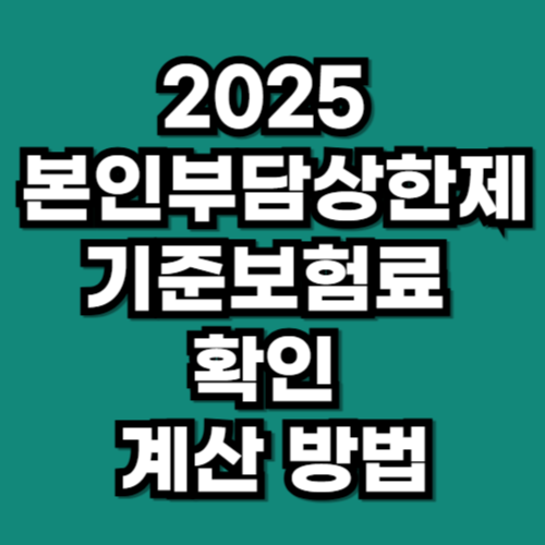 2025 본인부담상한제 기준보험료 확인, 계산법