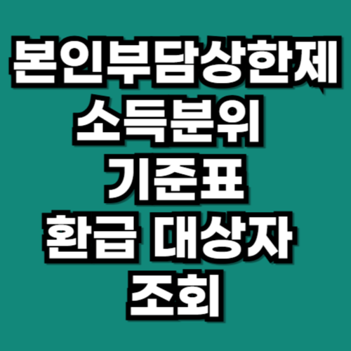 본인부담상한제 소득분위 기준표와 환급 대상자 조회