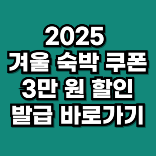 2025 겨울 숙박 쿠폰 3만 원 할인