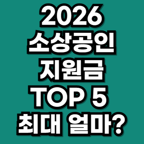2026 소상공인 지원금 TOP5 총정리 (최대 얼마까지 받을까)