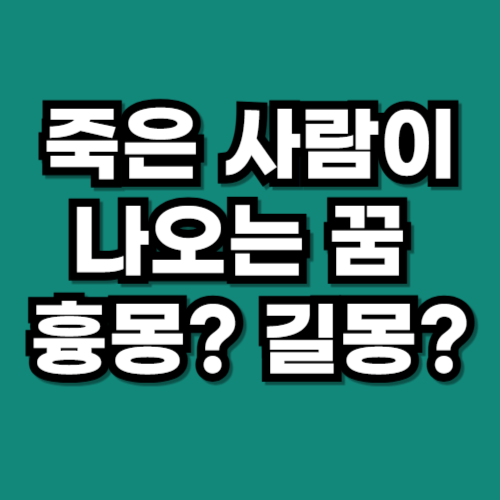 죽은 사람이 나오는 꿈 흉몽 길몽