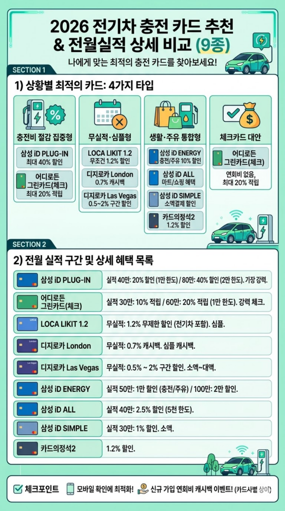 2026 전기차 충전카드 추천 비교
