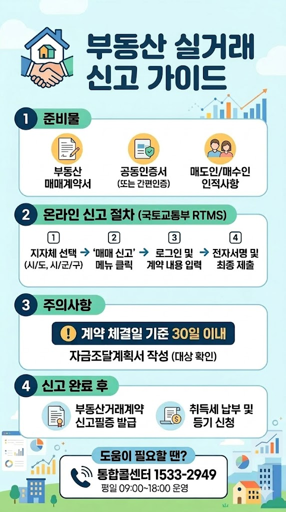 부동산 실거래 신고 가이드 인포그래픽