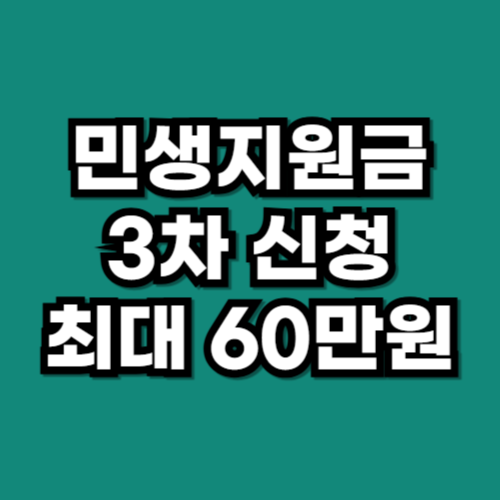 민생지원금 3차 최대 60만원 신청