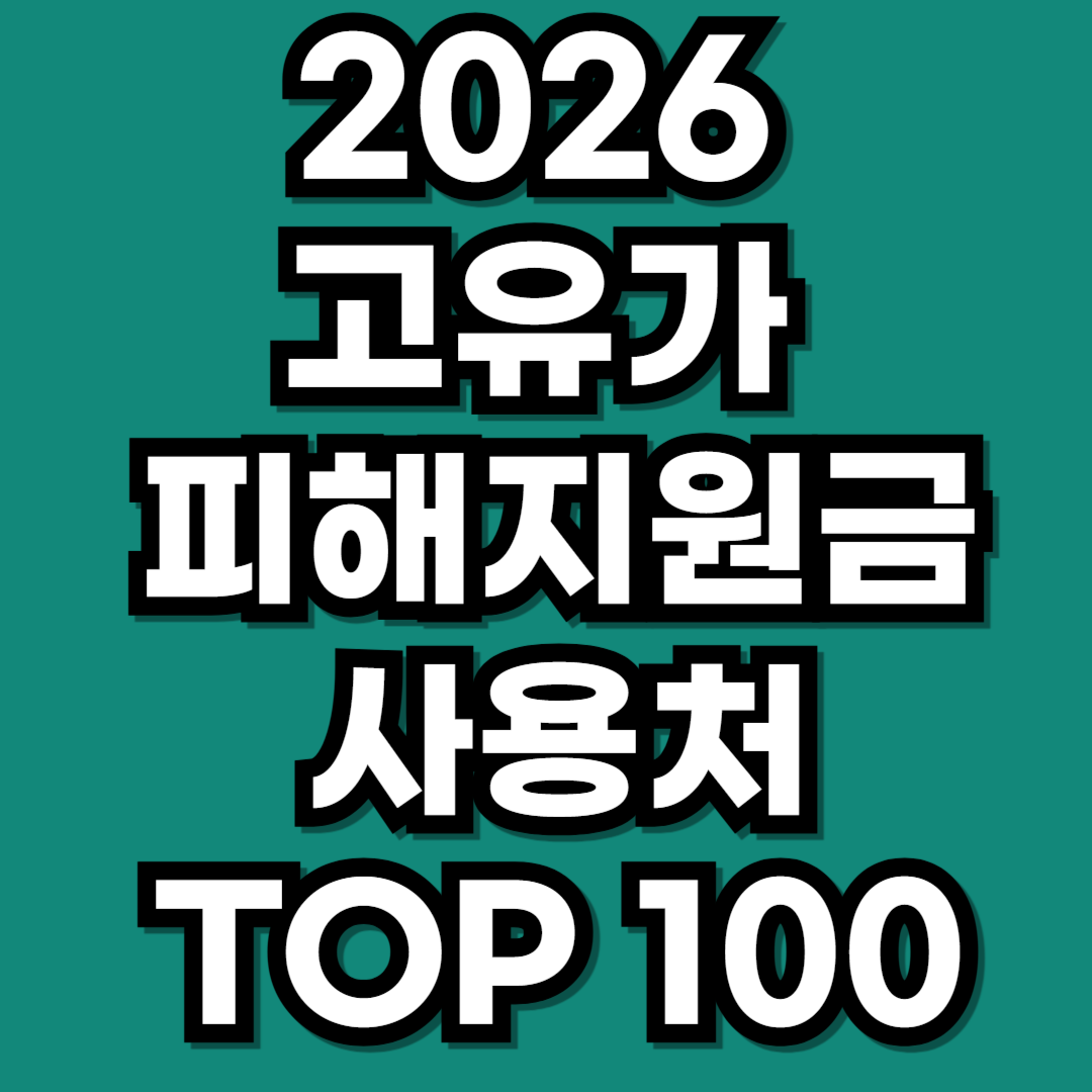 2026 고유가 피해지원금 사용처