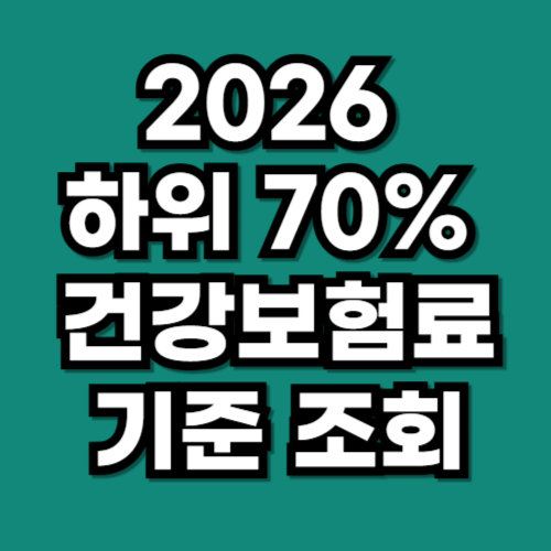 2026년 소득 하위 70% 건강보험료 기준
