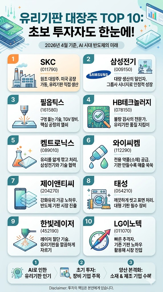 유리기판 대장주 TOP 10 인포그래픽