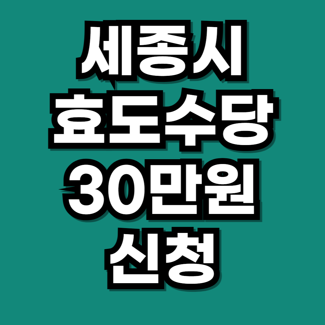 세종시 효도수당 신청 조건 30만원 받는 법