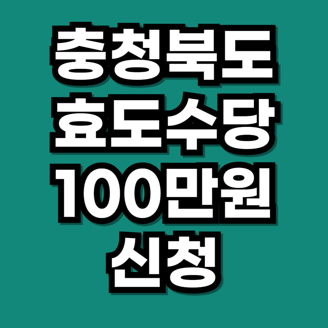 충청북도 효도수당 & 장수지원금 대상 및 100만원 축하금 신청
